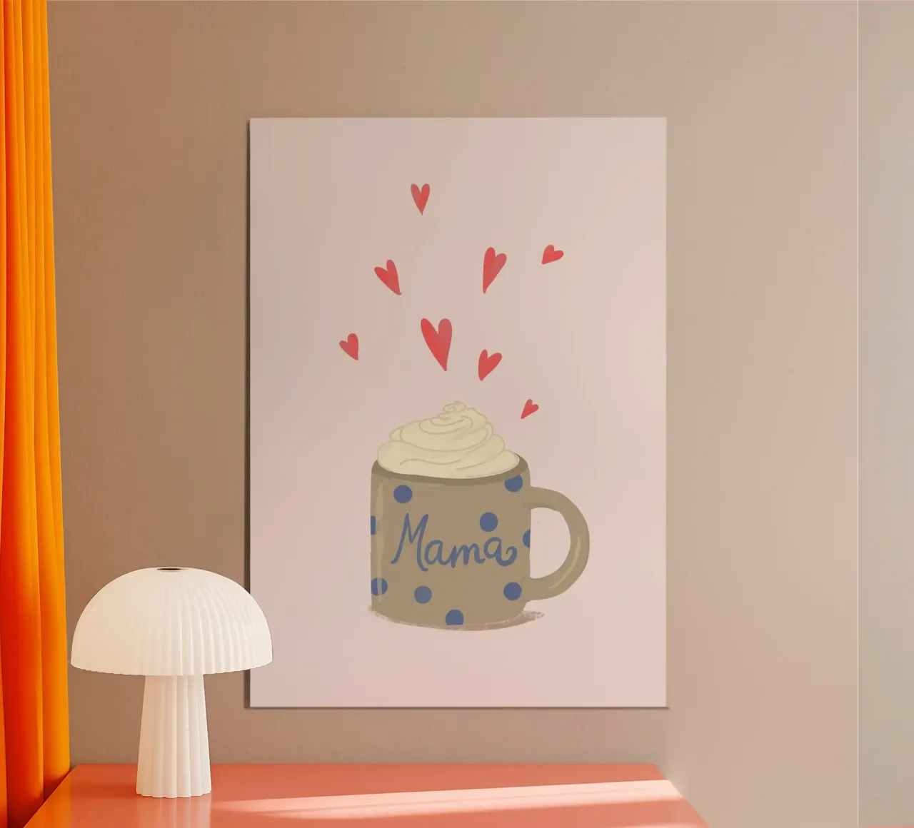 Caffè per la mamma, Festa della mamma, Amore, Cucina poster con telaio in plastica da keinkonzept