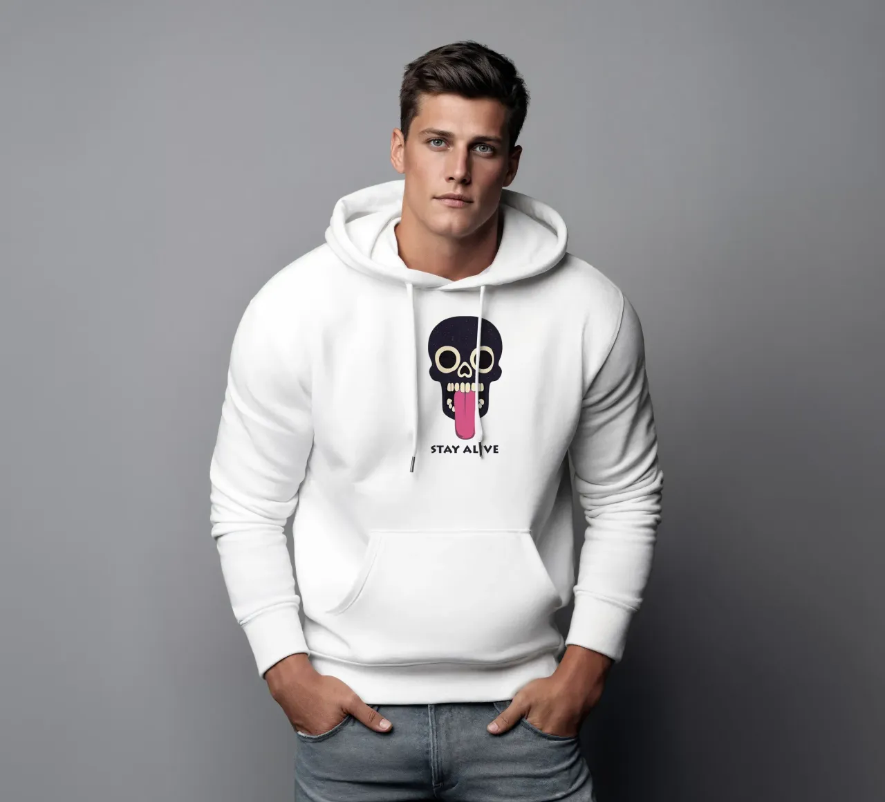 Stay Alive | Funny Skull Motivation (Transparent Edition) felpa con cappuccio da Autofocus