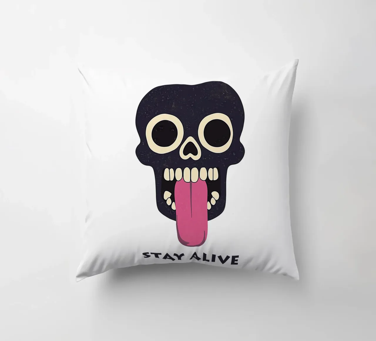 Stay Alive | Funny Skull Motivation (Transparent Edition) cuscino da Autofocus