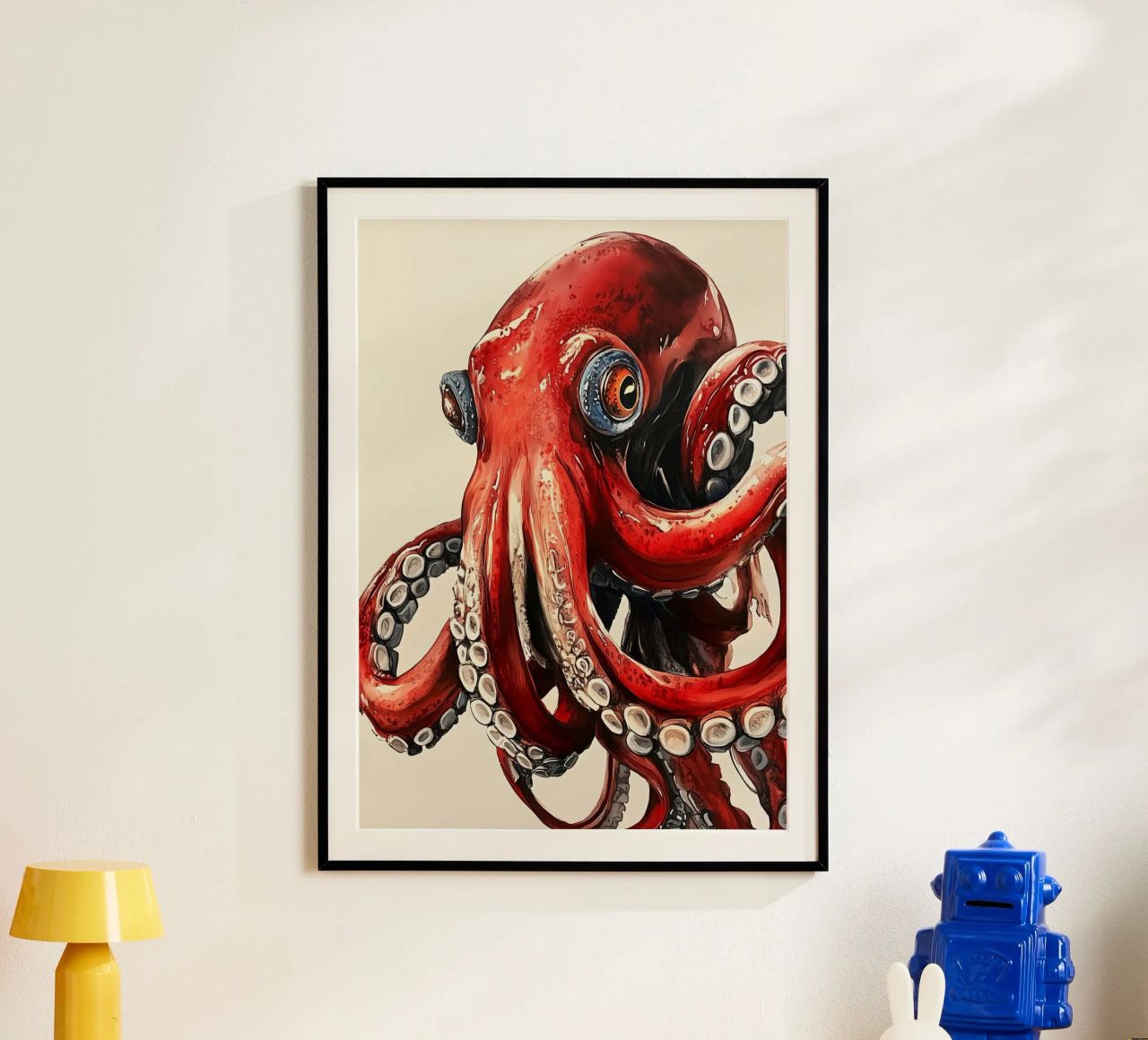 Pieuvre rouge vie marine poster de Justyna Jaszke JBJart