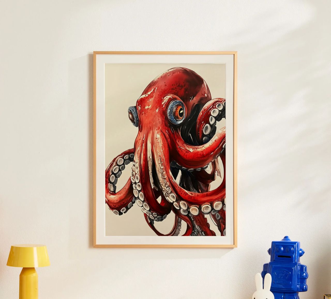 Pieuvre rouge vie marine poster de Justyna Jaszke JBJart