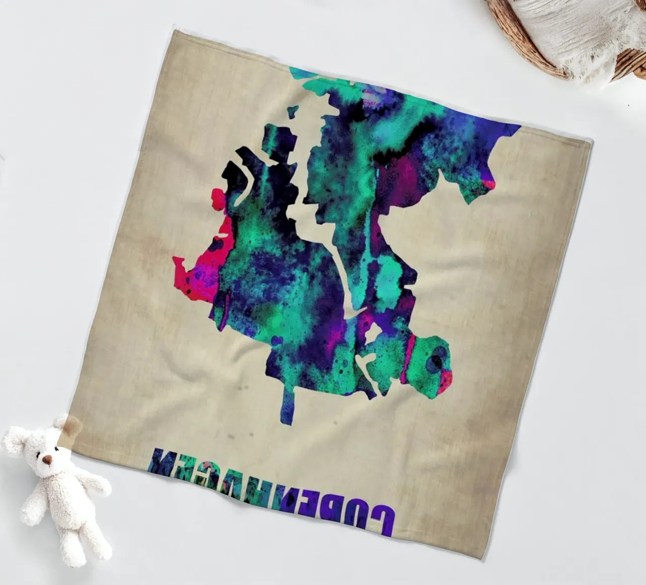 Copenhagen Watercolor Map coperta in pile da Naxart
