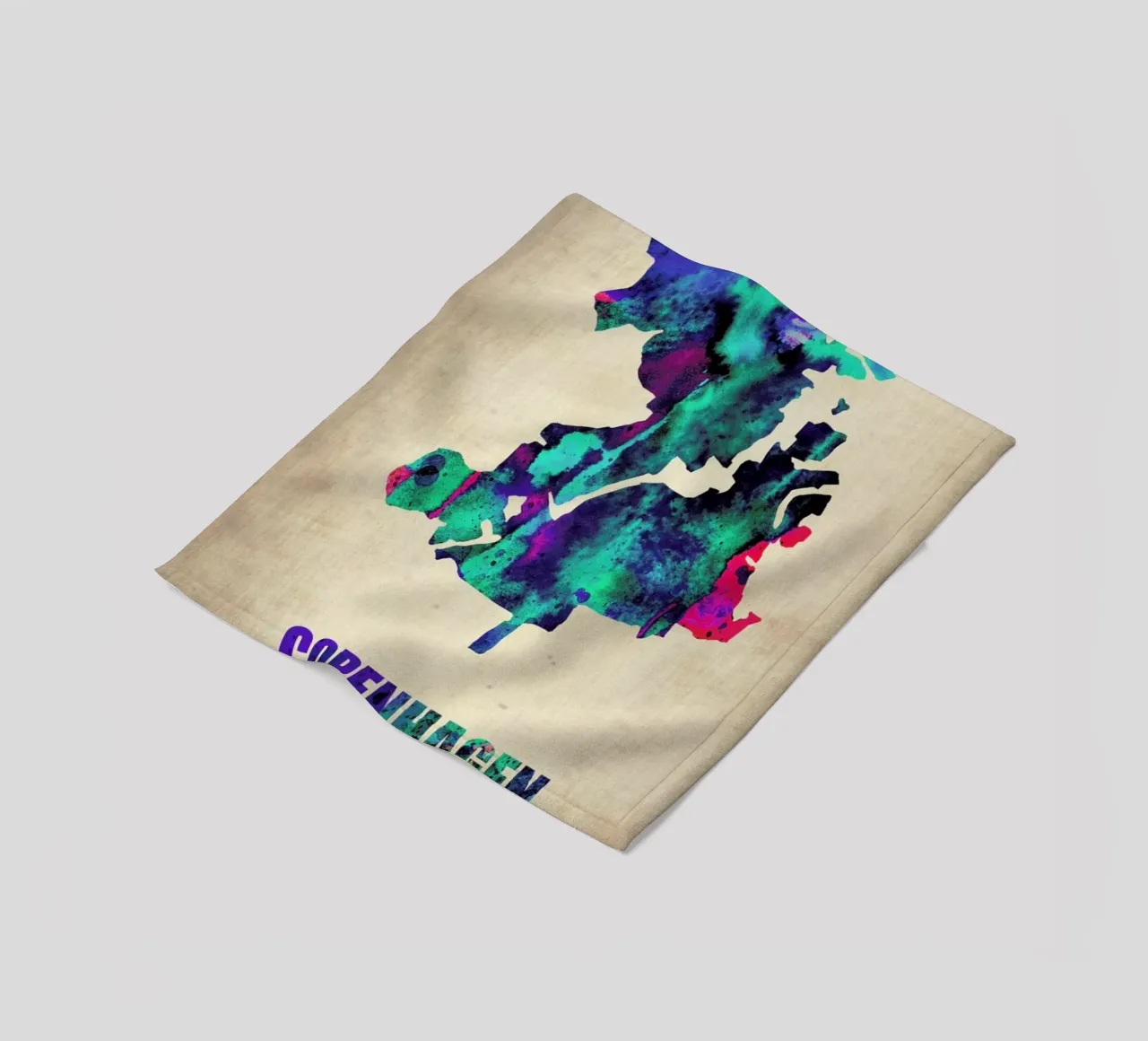Copenhagen Watercolor Map coperta in pile da Naxart