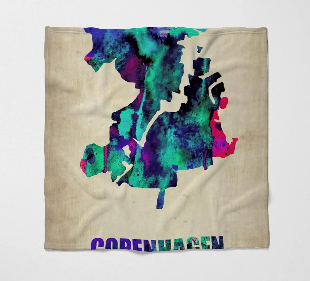 Copenhagen Watercolor Map coperta in pile da Naxart