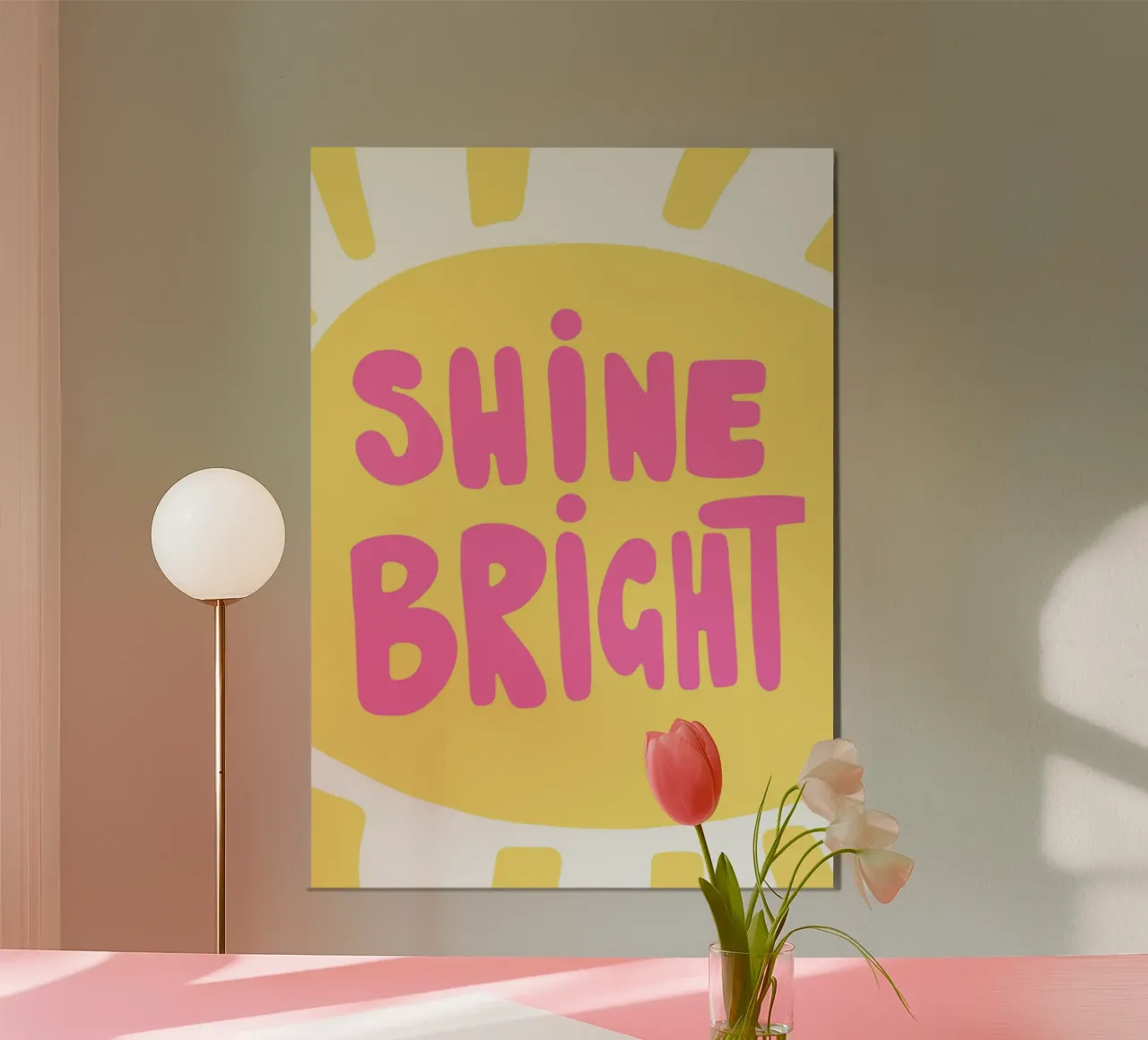 Brillantezza - rosa/giallo/bianco poster con telaio in alluminio da keinkonzept