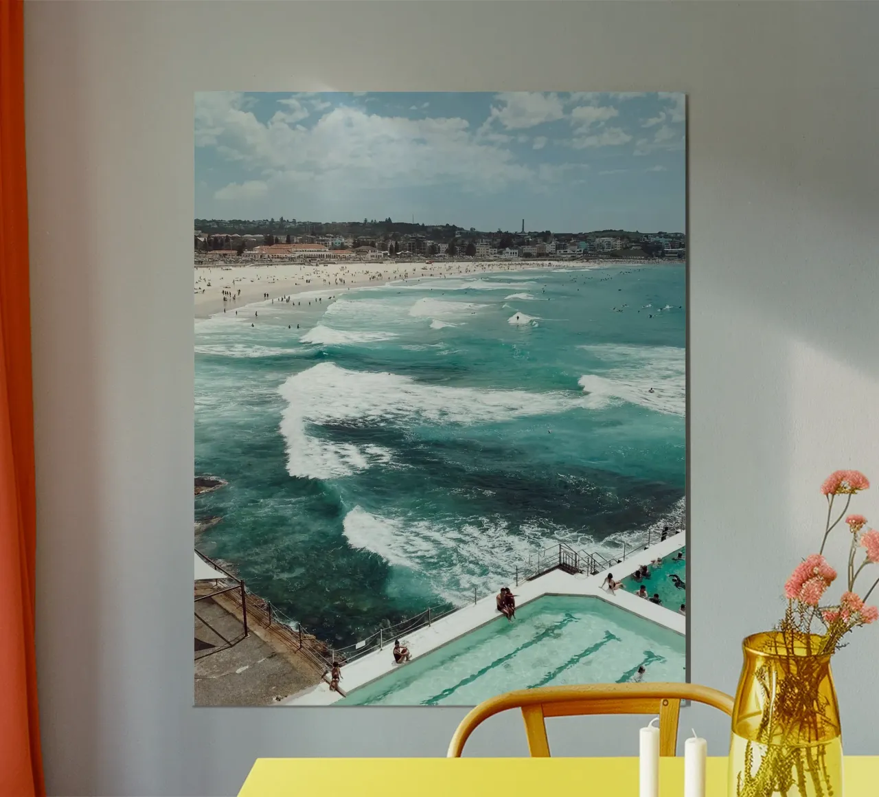 Bondi Beach, Sydney Australia, poster murale di viaggio poster con telaio in plastica da TheTravelClub