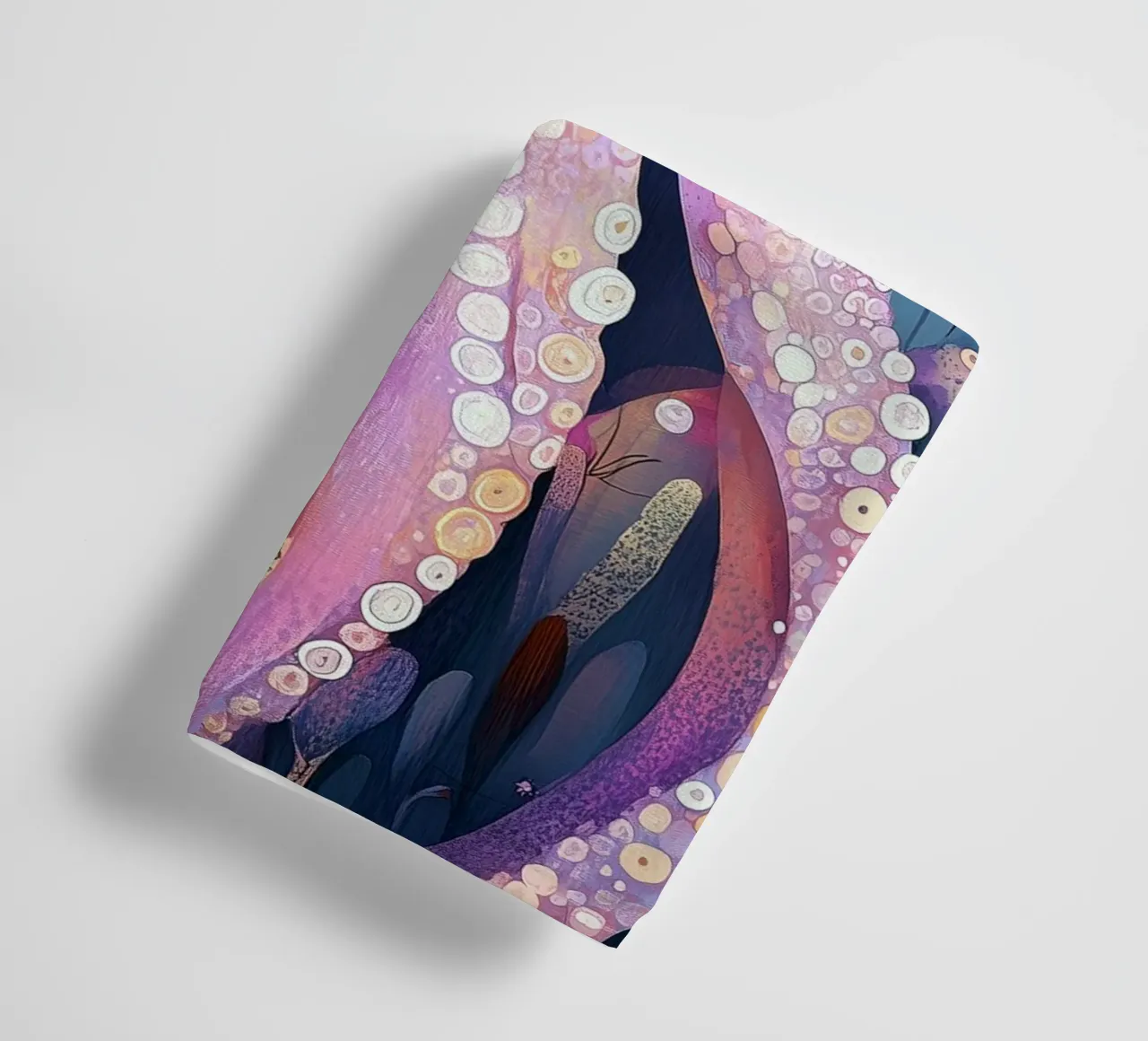 Pink octopus sea life towel by Justyna Jaszke JBJart