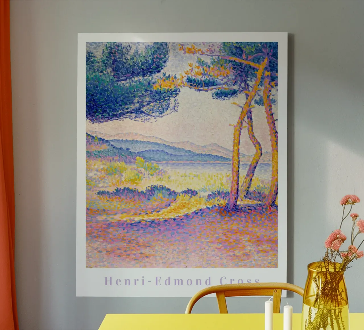 Henri Edmond Cross, französischer Impressionist Farbenfrohe Kunst Leinwand von ArtHaus