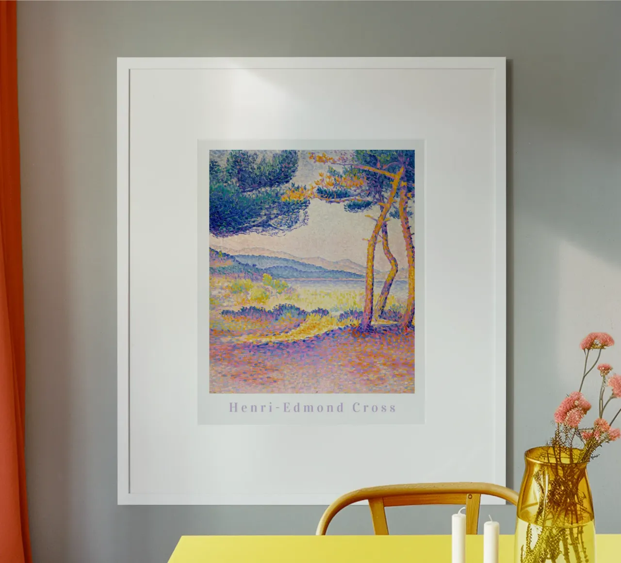 Henri Edmond Cross, impressionista francese Arte colorata poster con telaio in legno da ArtHaus