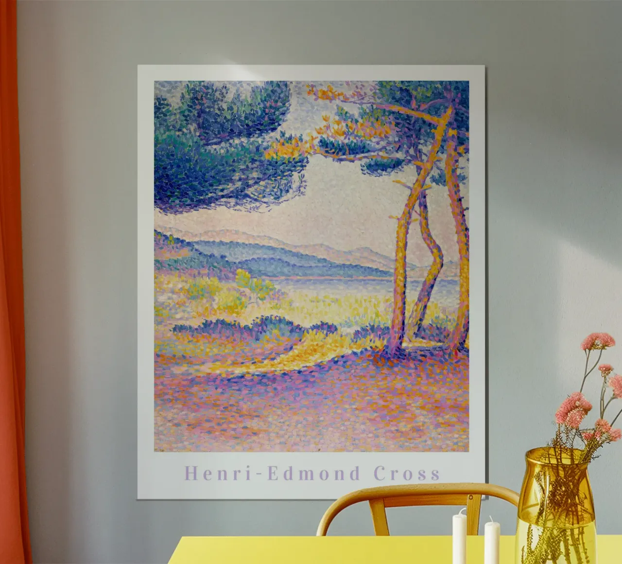 Henri Edmond Cross, impressionista francese Arte colorata poster con telaio in legno da ArtHaus