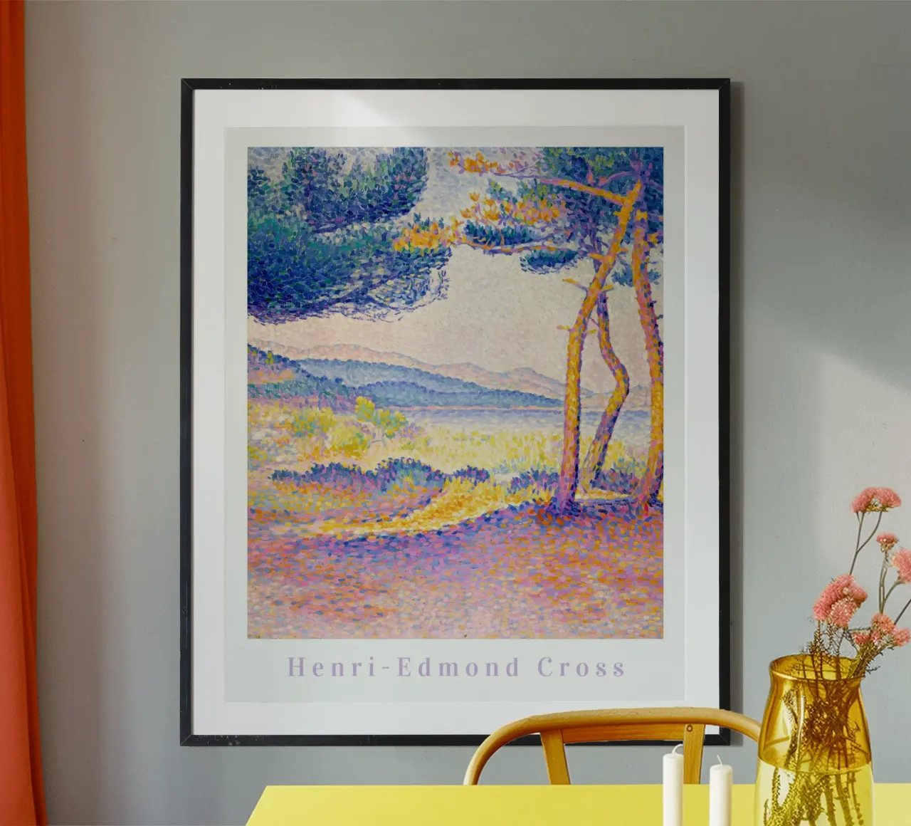 Henri Edmond Cross, impressionista francese Arte colorata poster con telaio in legno da ArtHaus