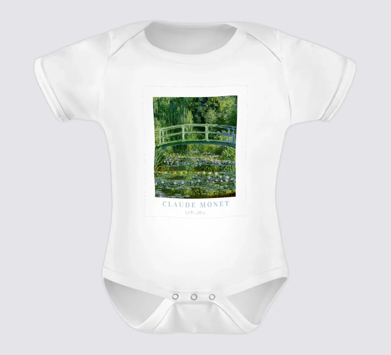 Ninfee Monet, stampa di paesaggio francese, Claude Monet body neonato maniche corte da ArtHaus