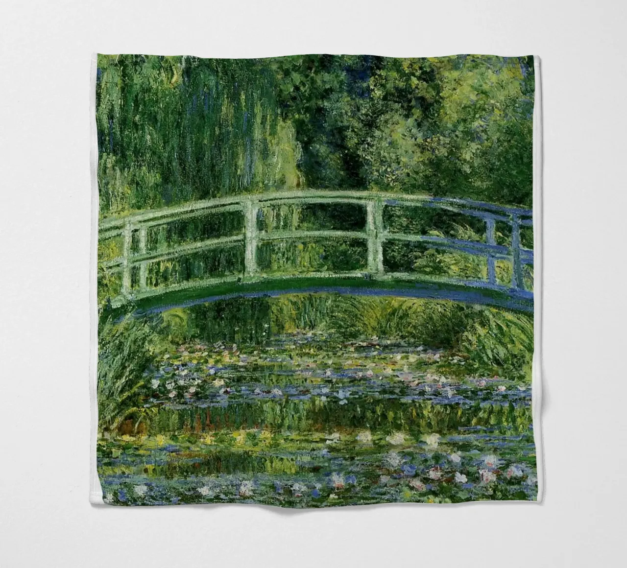 Ninfee Monet, stampa di paesaggio francese, Claude Monet coperta in pile da ArtHaus