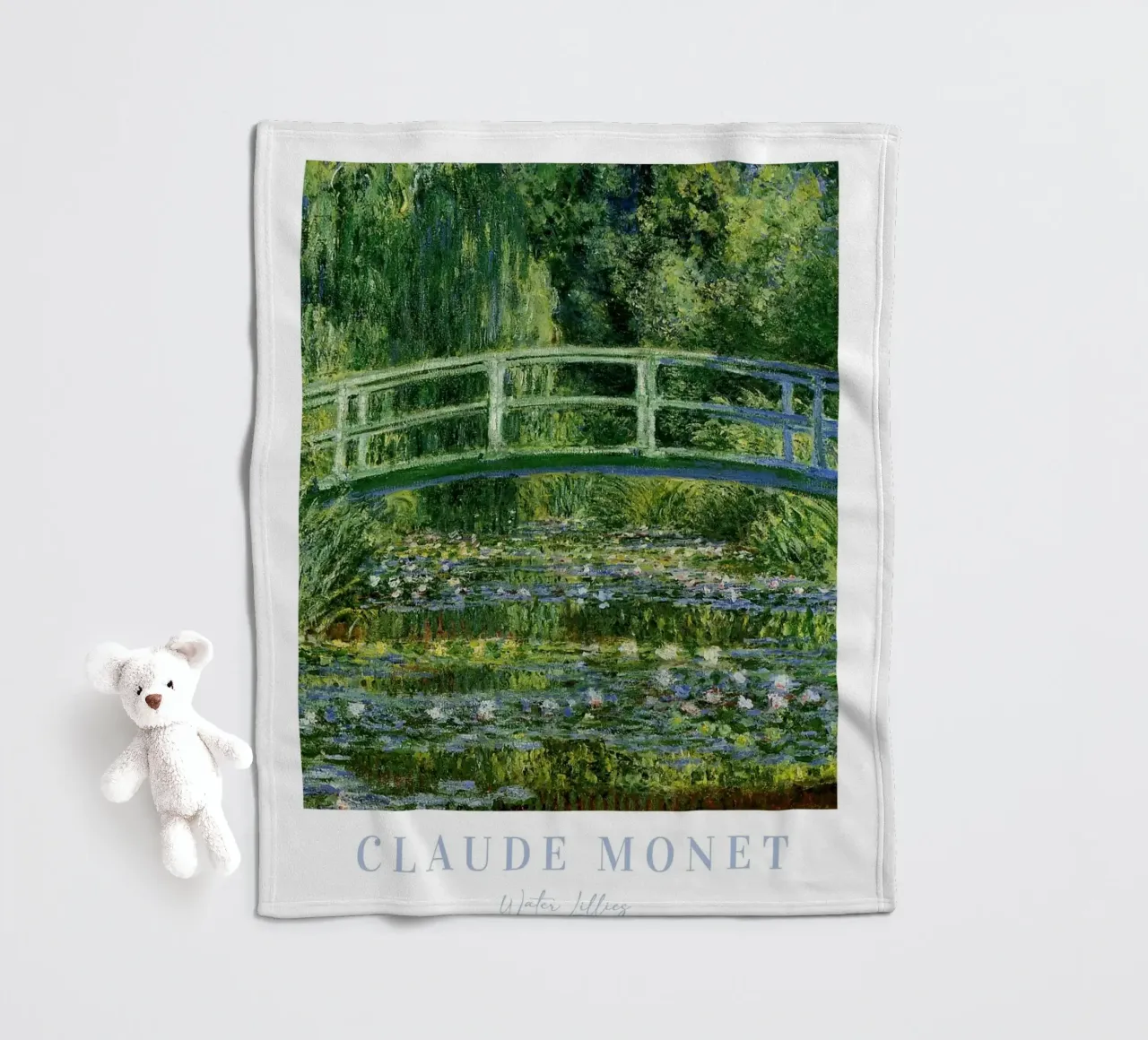 Ninfee Monet, stampa di paesaggio francese, Claude Monet coperta in pile da ArtHaus