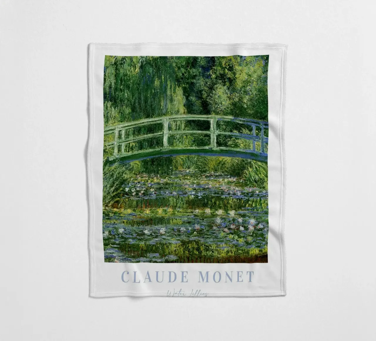 Ninfee Monet, stampa di paesaggio francese, Claude Monet coperta in pile da ArtHaus