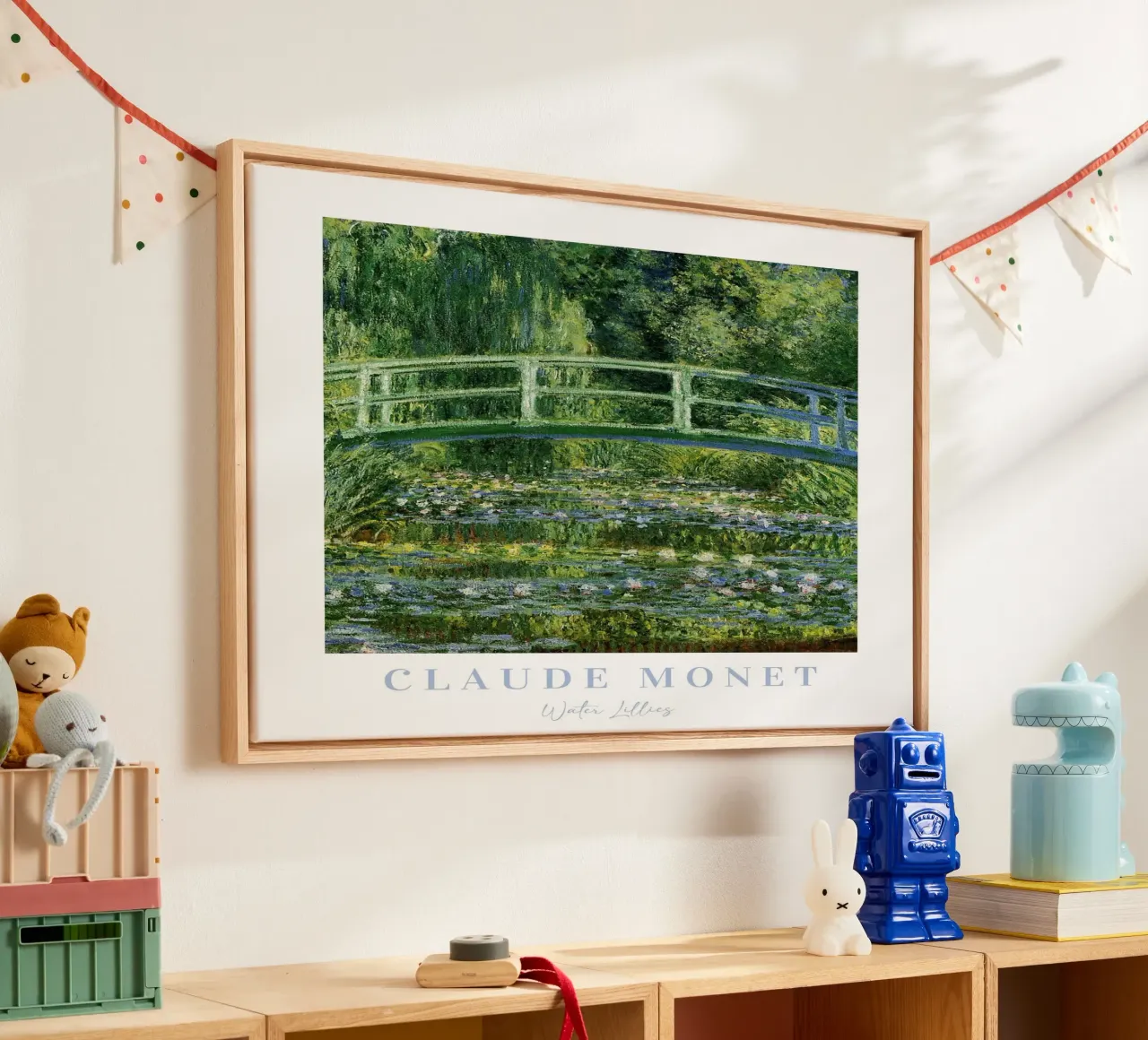 Ninfee Monet, stampa di paesaggio francese, Claude Monet tela con Cornice a cassetta da ArtHaus