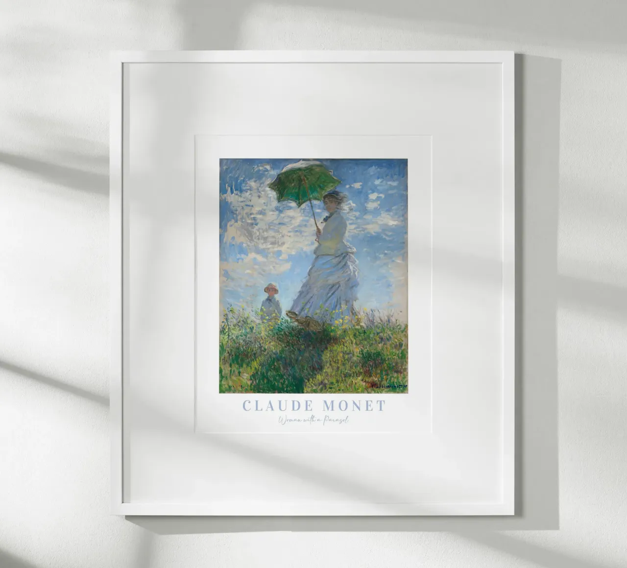 Claude Monet, Donna con ombrellone, Paesaggio impressionista poster con telaio in plastica da ArtHaus