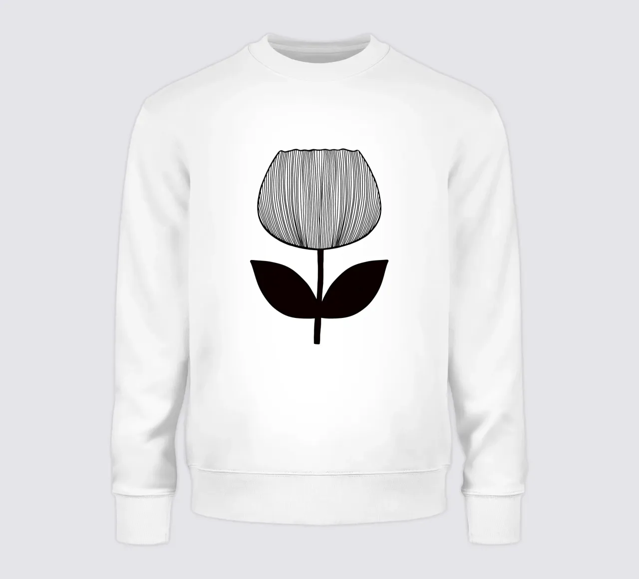 Tulip Line Art Linienzeichnung - Mid Century felpa da BAINAI