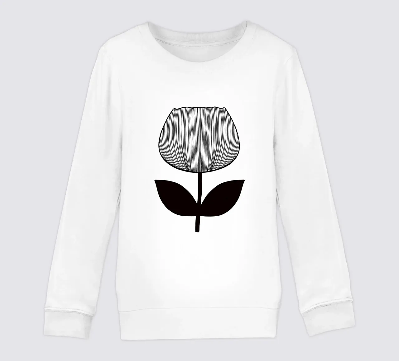 Tulip Line Art Linienzeichnung - Mid Century felpa bambino da BAINAI
