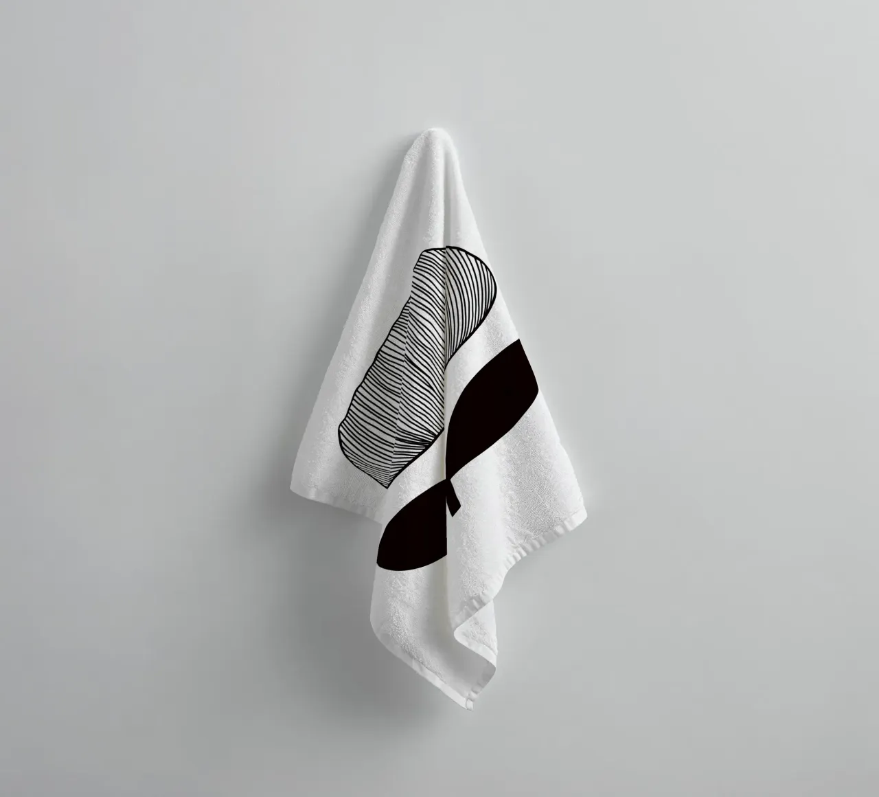 Tulip Line Art Linienzeichnung - Mid Century asciugamano da bagno da BAINAI