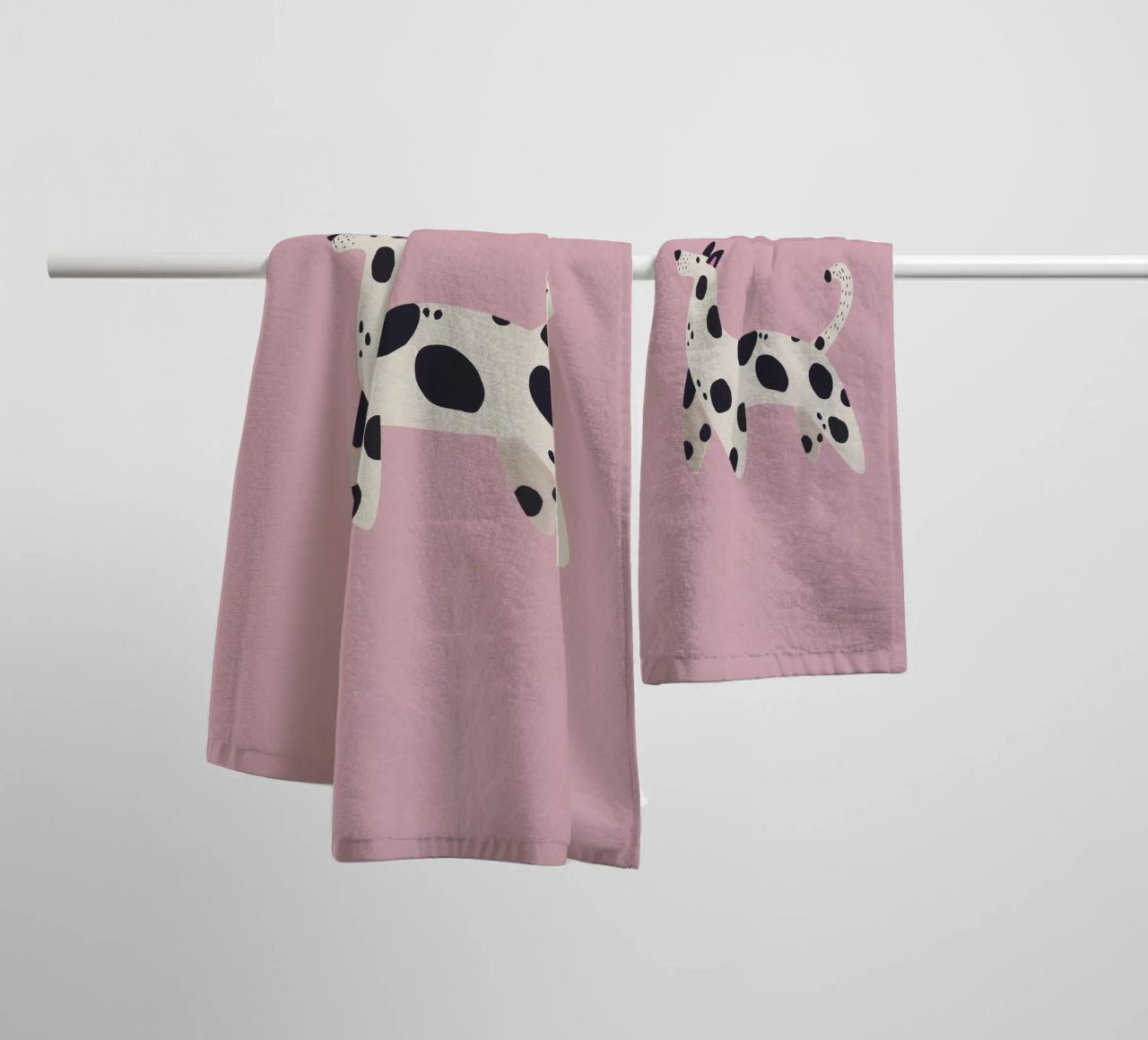 Nursery Print for Kids Room, Fun Abstract Dalmatian Poster towel by Little Lola