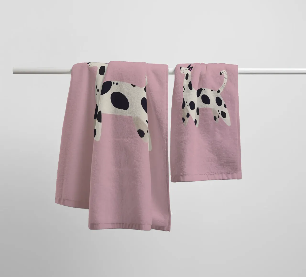 Stampa per la cameretta dei bambini, divertente poster astratto del dalmata asciugamano da bagno da Little Lola