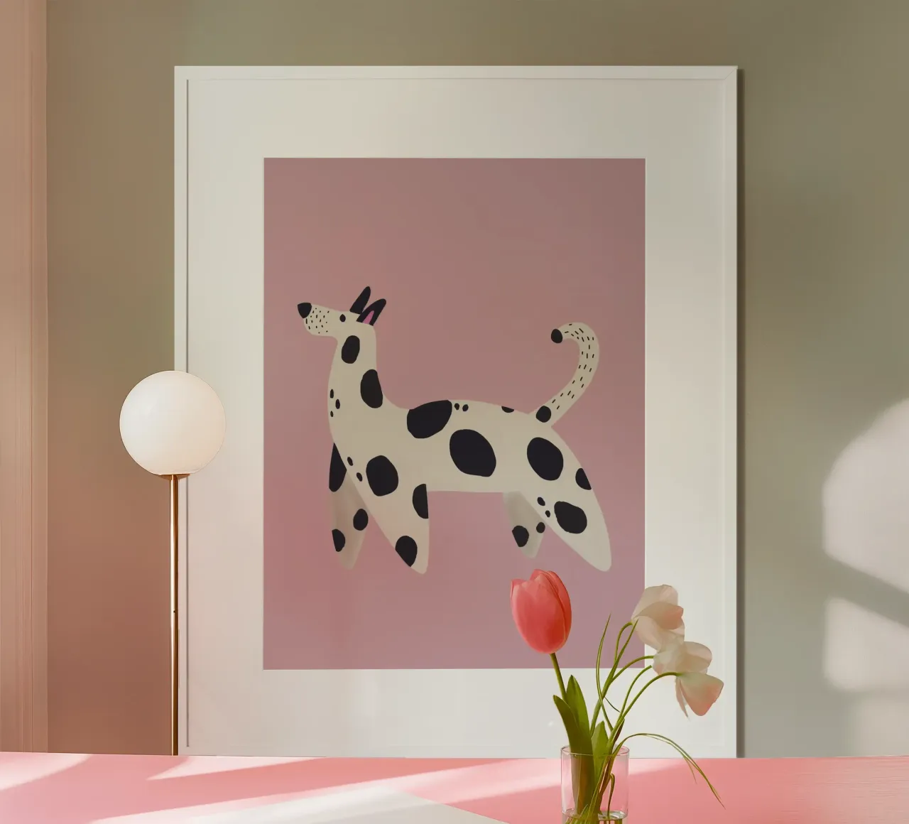 Nursery Print for Kids Room, Fun Abstract Dalmatian Poster poster by Little Lola