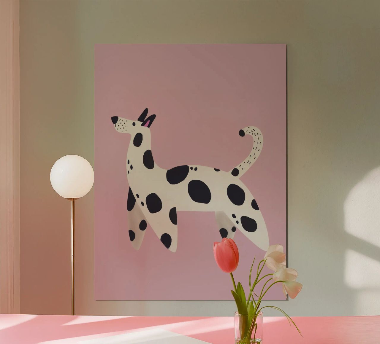 Nursery Print for Kids Room, Fun Abstract Dalmatian Poster poster by Little Lola