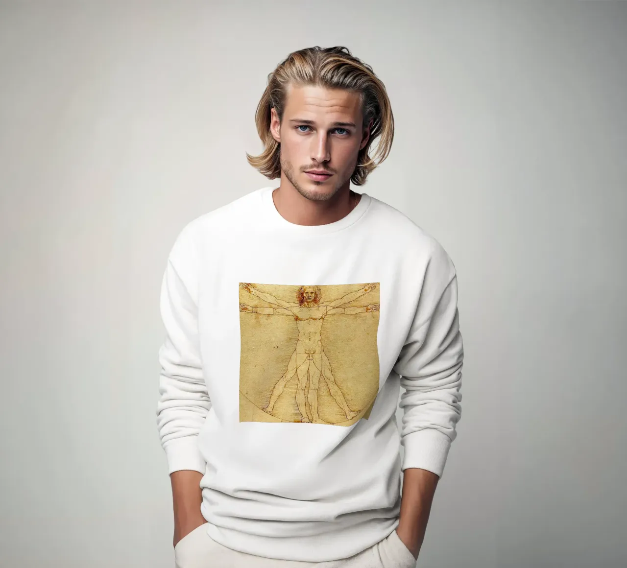 Leonardo da Vinci - The Vitruvian Man felpa da Timeless Artworks