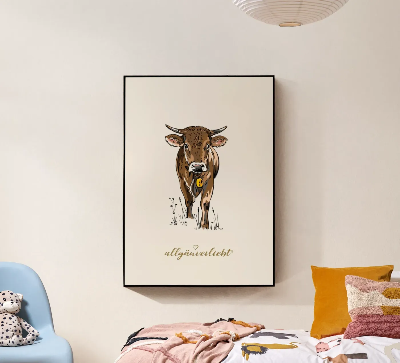 Junger Bulle hellbraun plexiglas de allgäuverliebt