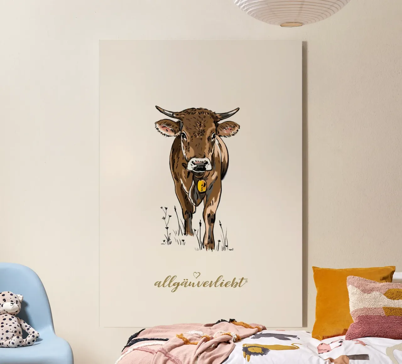 Junger Bulle hellbraun plexiglass da allgäuverliebt