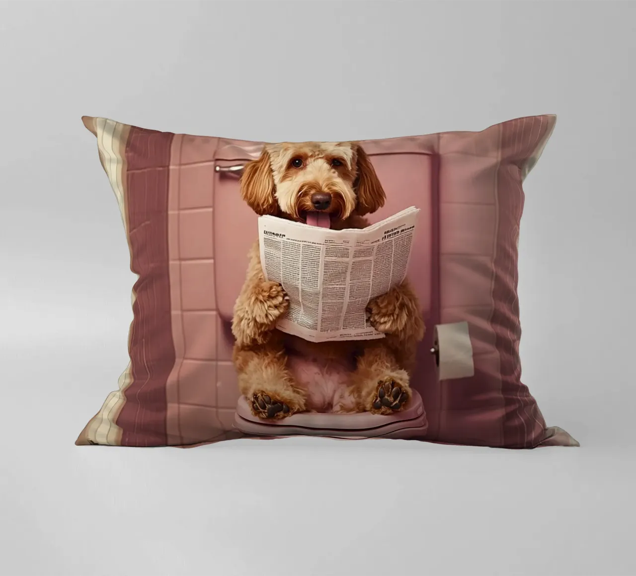 Labradoodle liest Zeitung cuscino da NORDLICHT DESIGNS