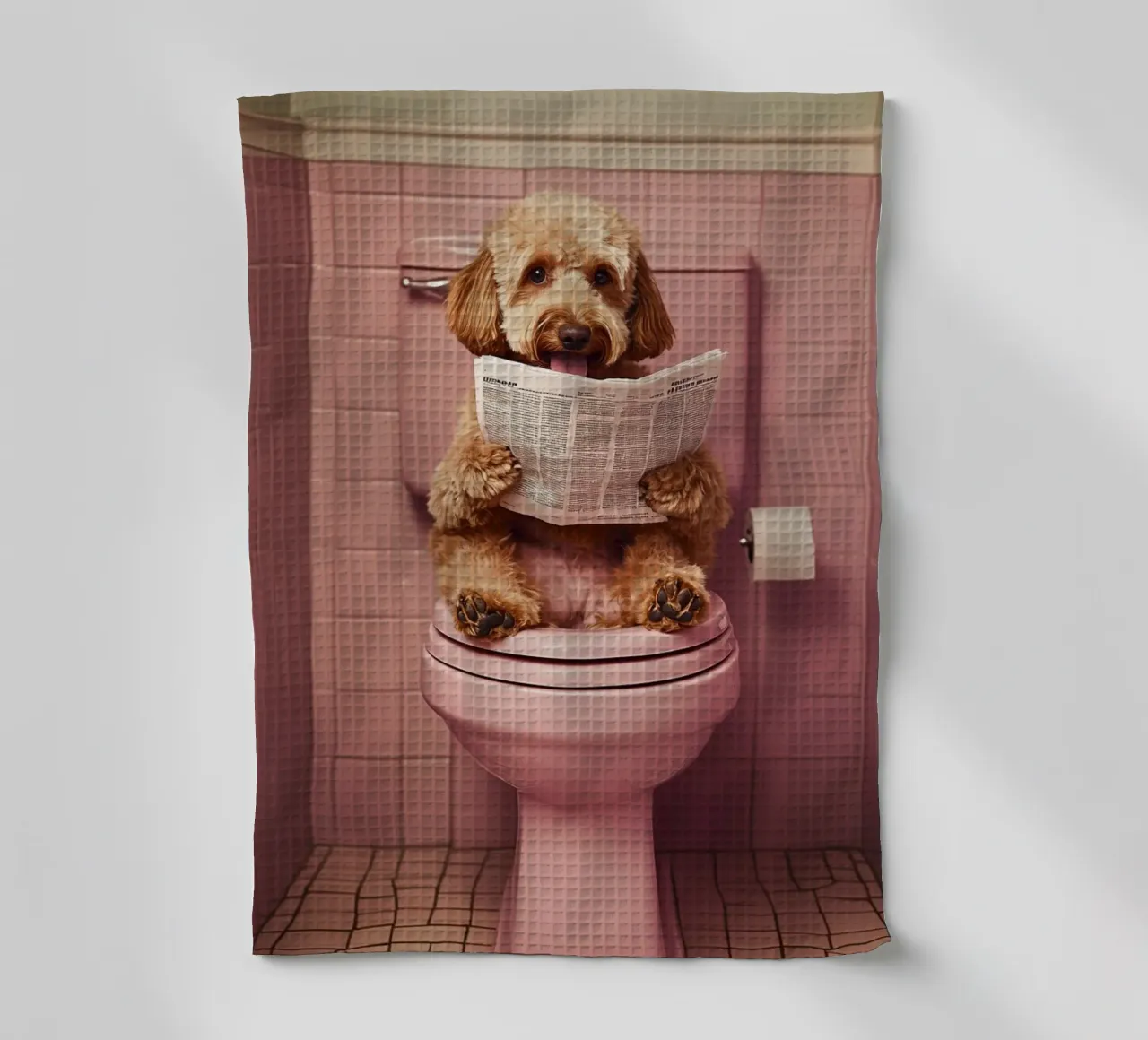 Labradoodle liest Zeitung canovaccio da cucina da NORDLICHT DESIGNS