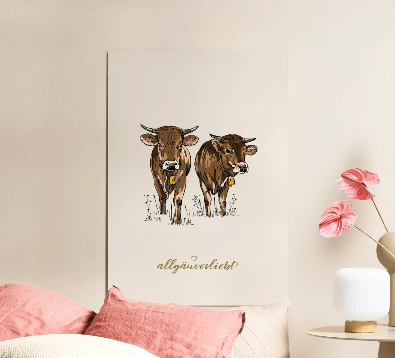 Zwei junge Bullen carta hahnemühle da allgäuverliebt