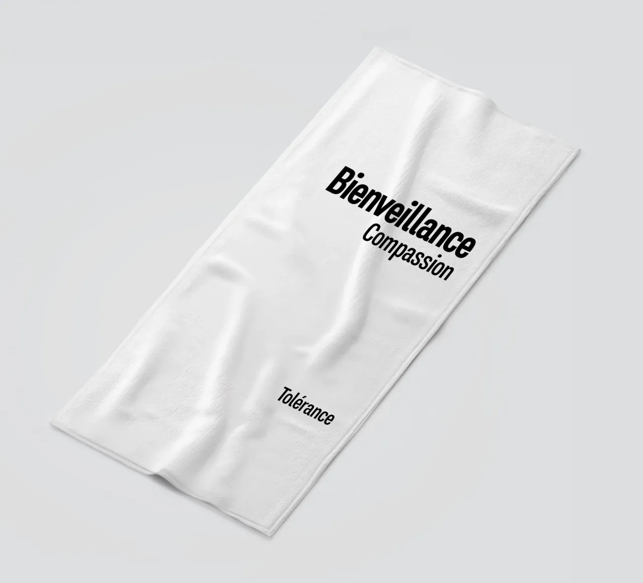 Kindness Compassion Tolerance beach towel by YV TYPOGRAPHY