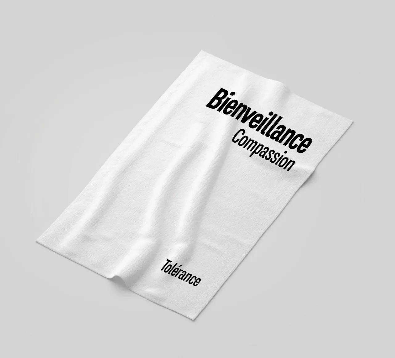 Kindness Compassion Tolerance beach towel by YV TYPOGRAPHY