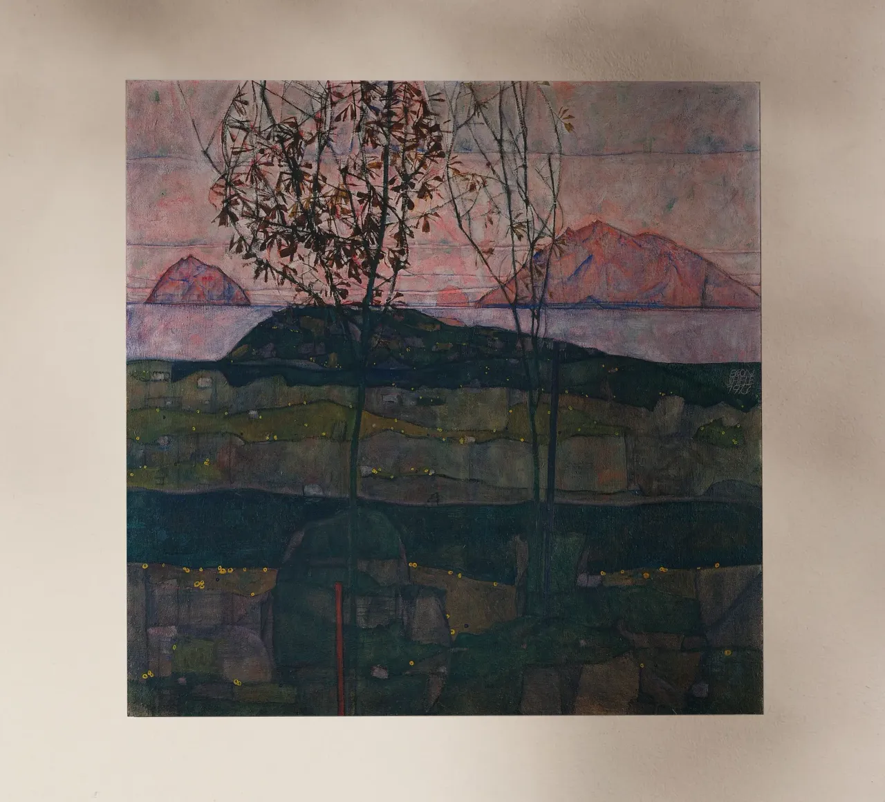 Egon Schiele - Sole al tramonto pellicola backlit da Timeless Artworks
