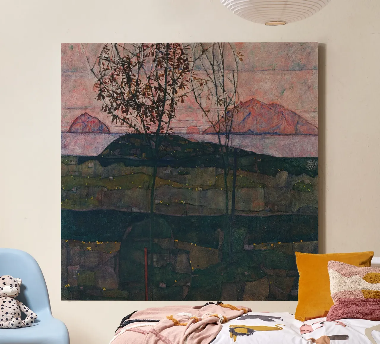 Egon Schiele - Setting Sun canvas with Floater frame by Timeless Artworks