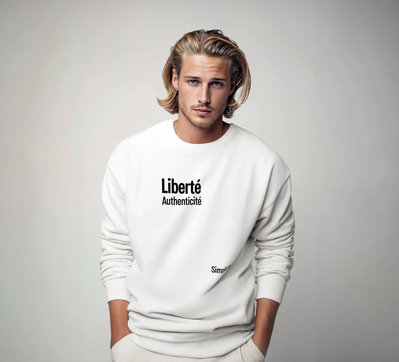 Liberte Authenticite Simplicite felpa da YV TYPOGRAPHY