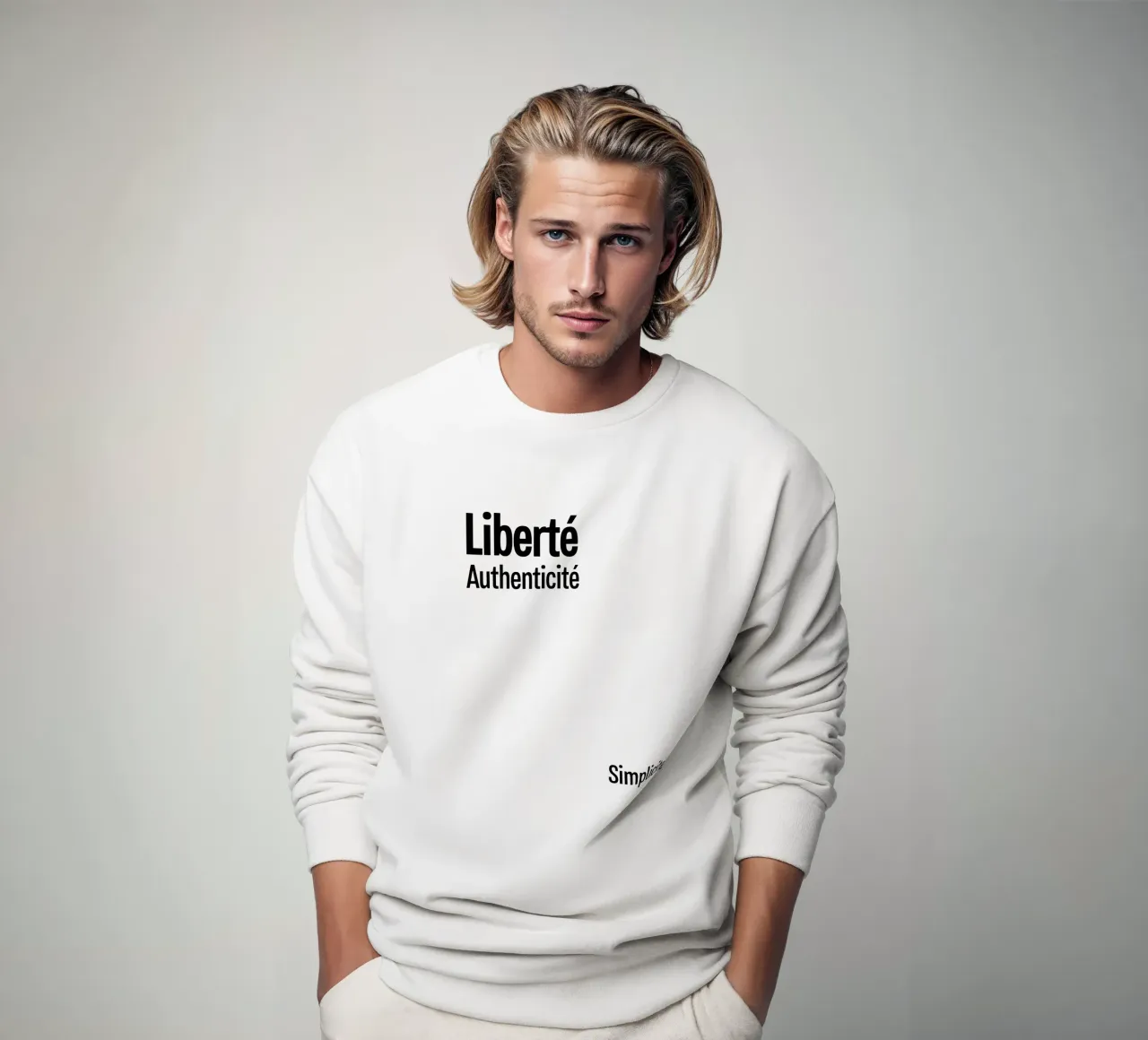 Liberte Authenticite Simplicite felpa da YV TYPOGRAPHY