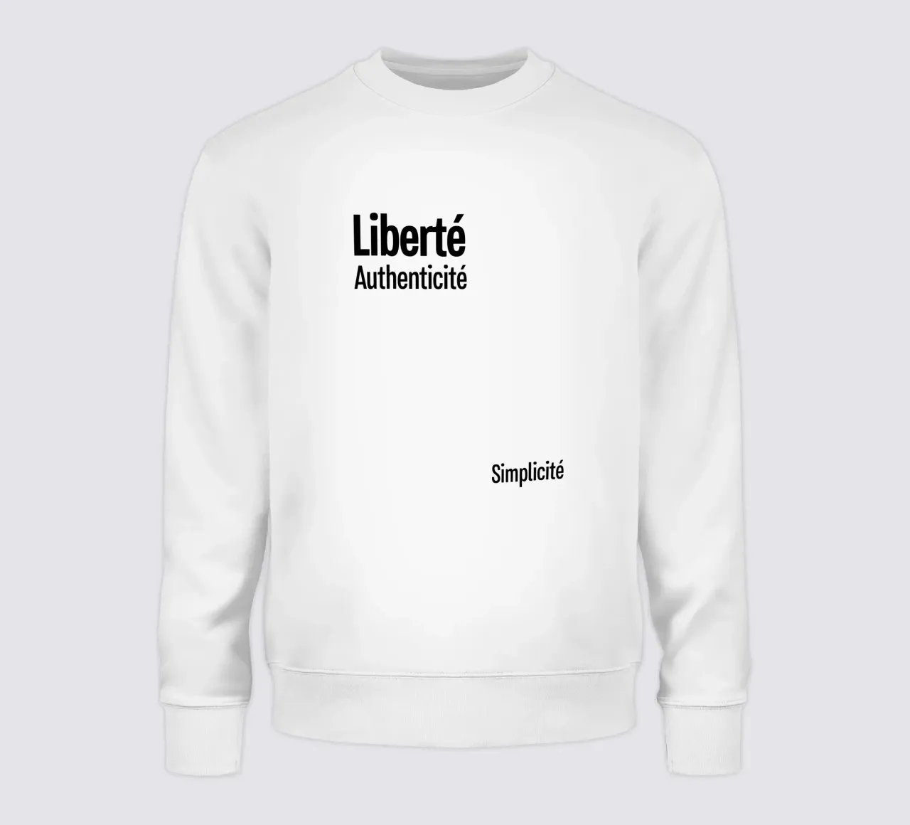 Liberte Authenticite Simplicite felpa da YV TYPOGRAPHY