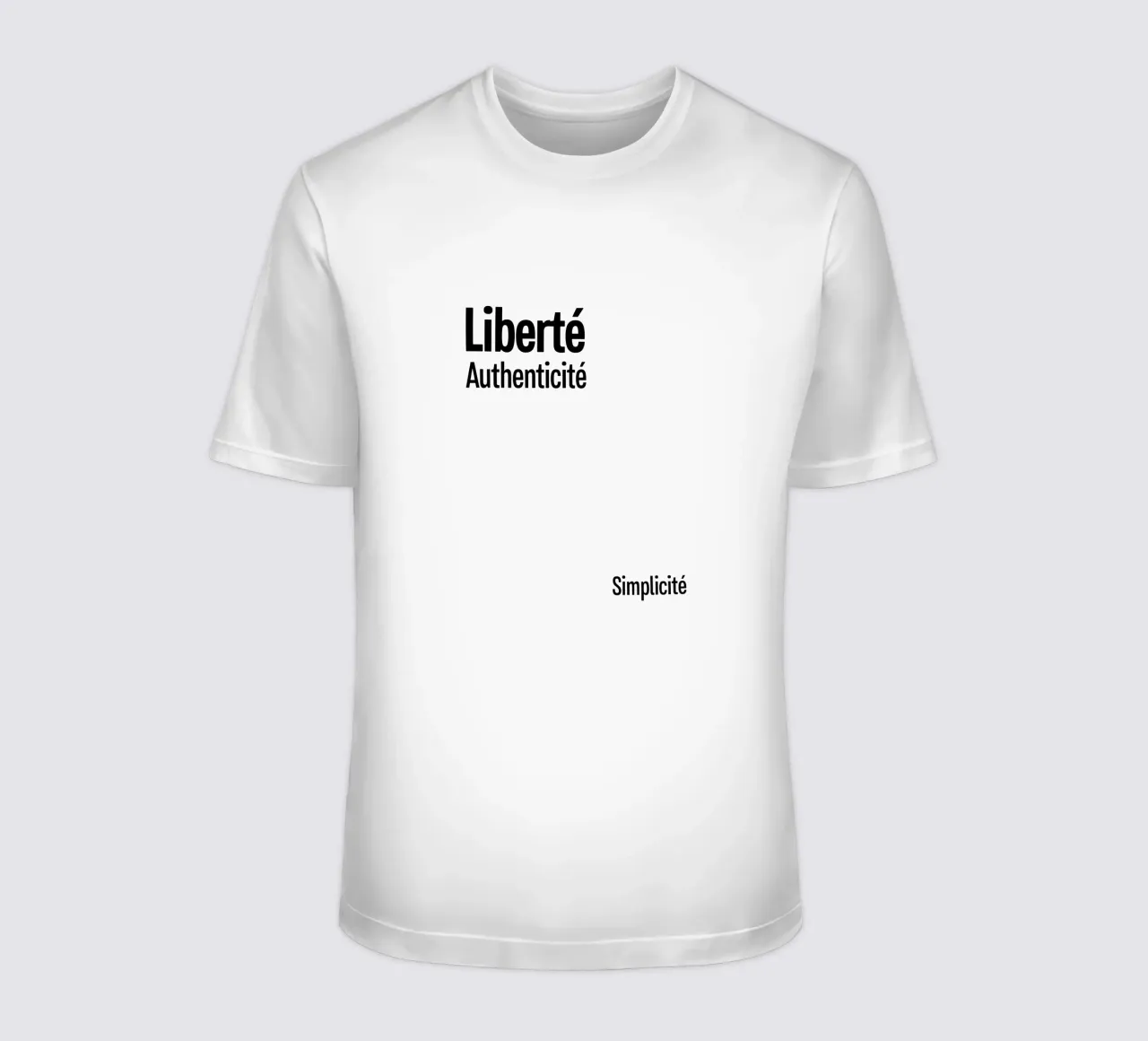Liberte Authenticite Simplicite t-shirt da YV TYPOGRAPHY