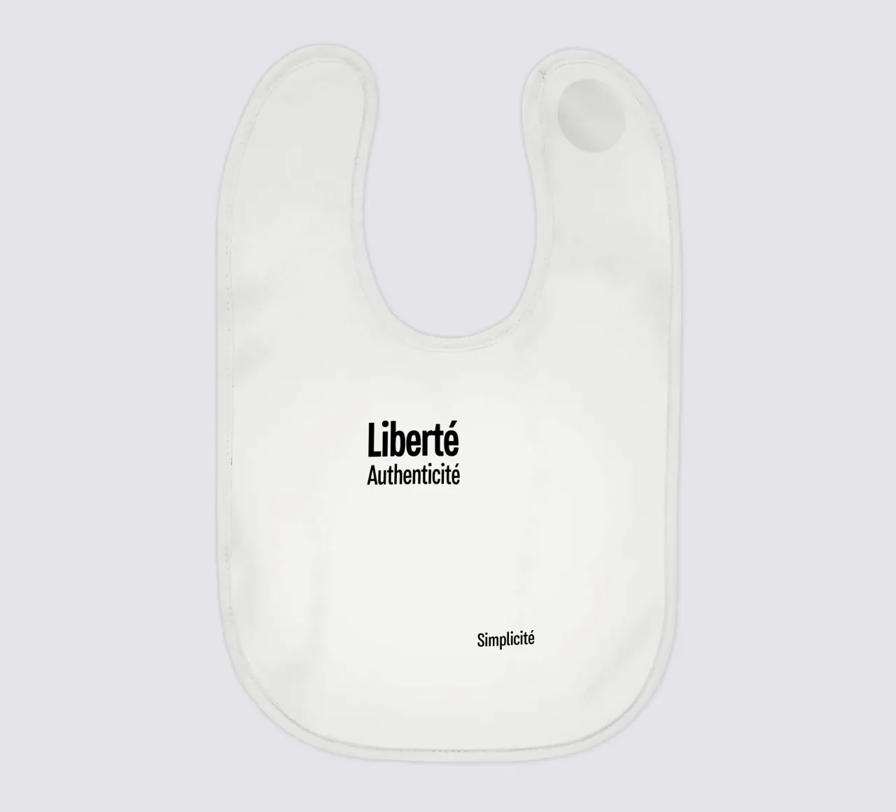 Liberte Authenticite Simplicite bavaglino da YV TYPOGRAPHY