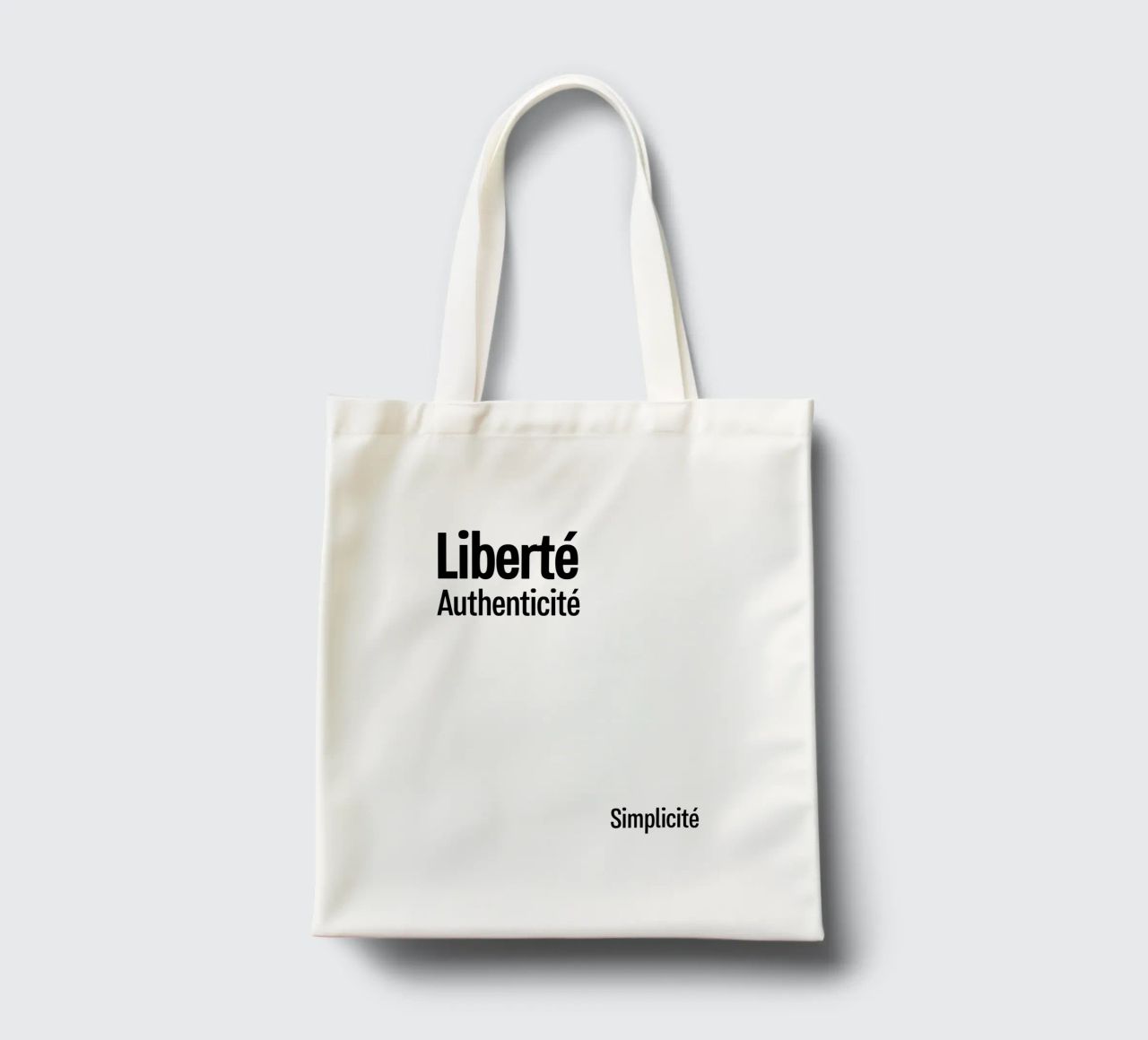 Liberte Authenticite Simplicite borsa in juta da YV TYPOGRAPHY