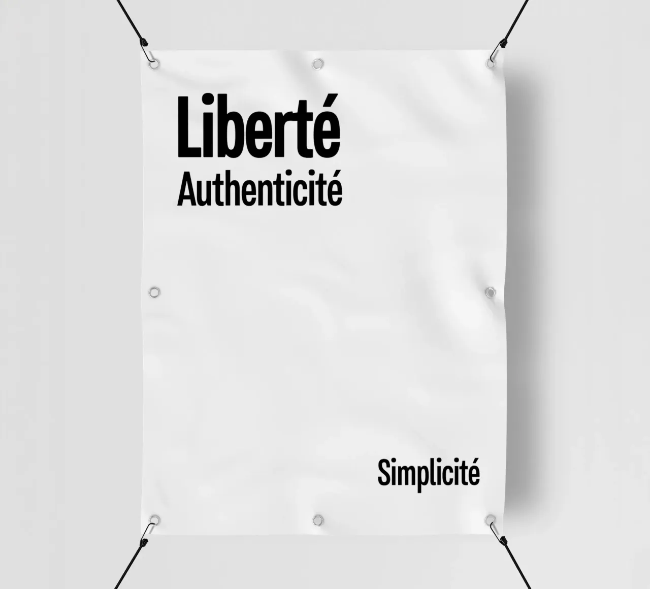 Liberte Authenticite Simplicite telo in pvc da YV TYPOGRAPHY