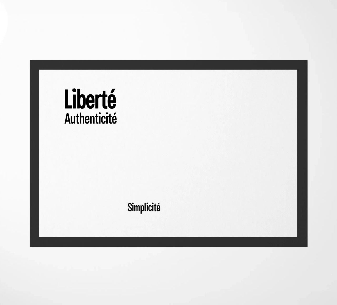 Liberte Authenticite Simplicite zerbino da YV TYPOGRAPHY