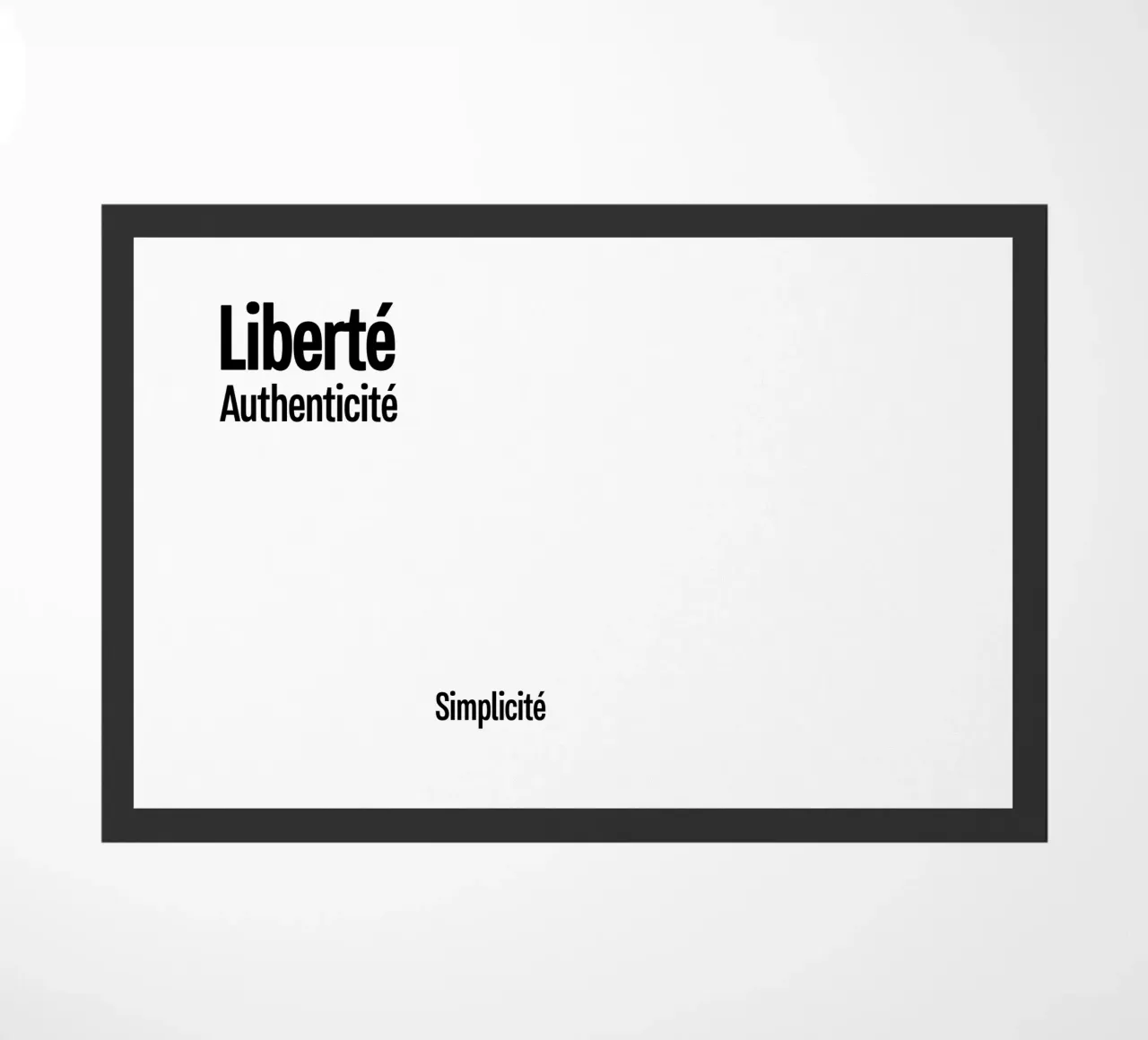 Liberte Authenticite Simplicite zerbino da YV TYPOGRAPHY