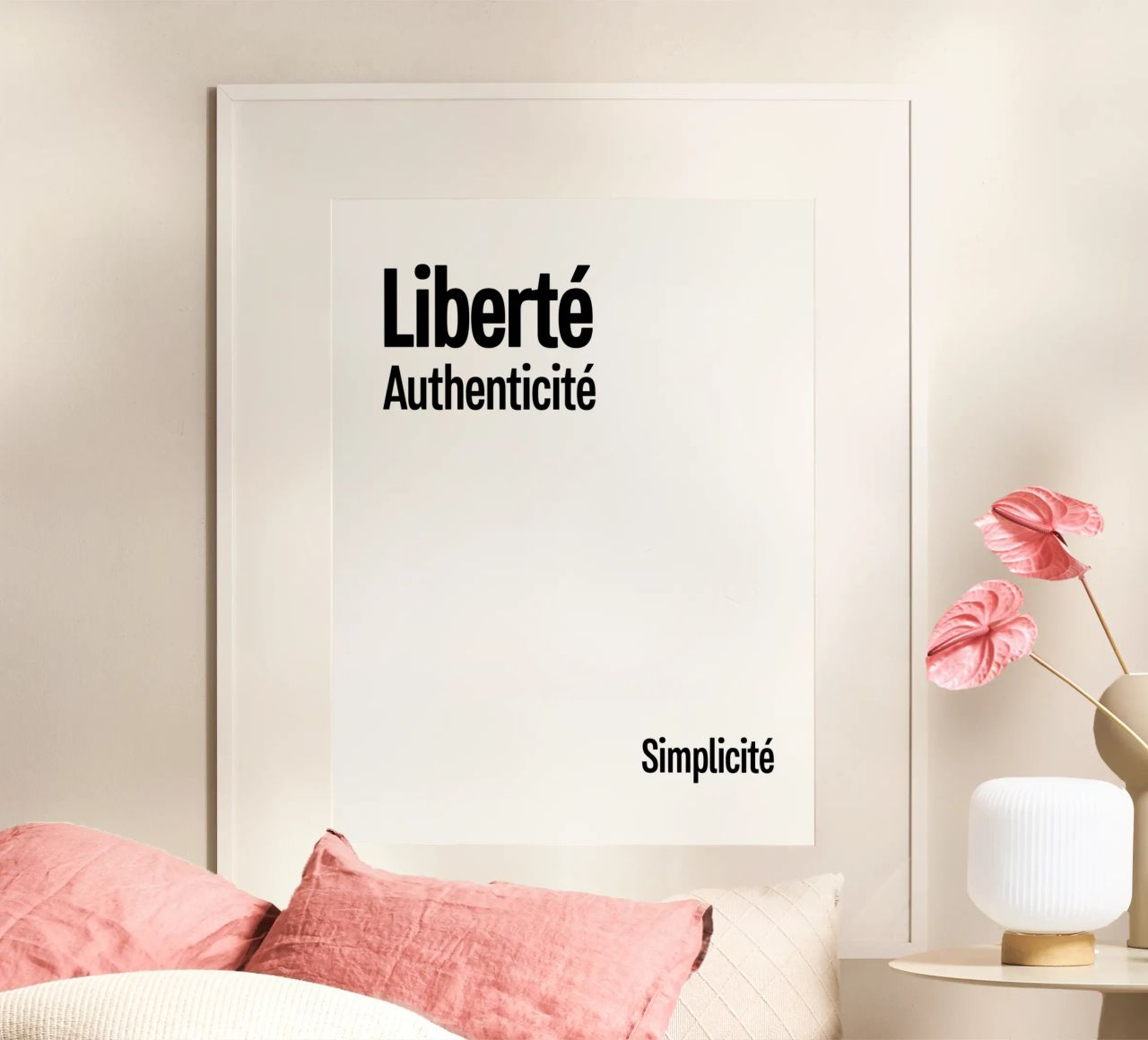 Liberte Authenticite Simplicite poster da YV TYPOGRAPHY