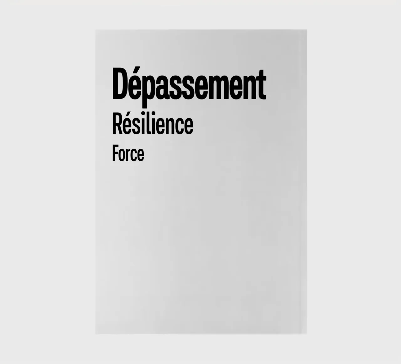 Depassement Resilience Force notebook by YV TYPOGRAPHY