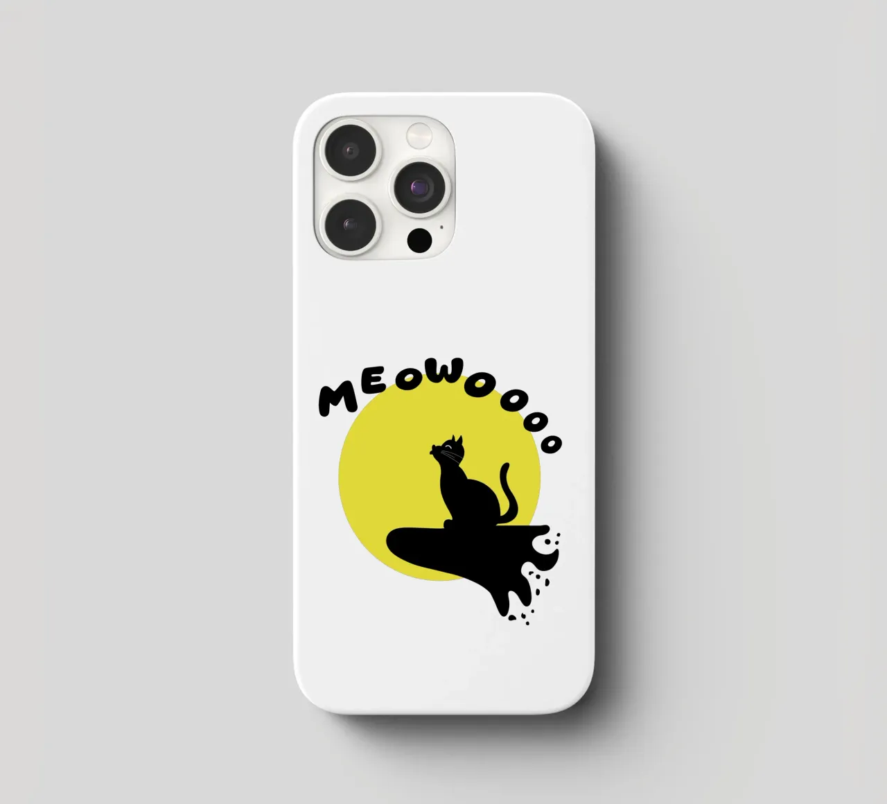 Divertente gatto carino che ulula Illustrazione minimalista cover iphone da sillyindustries